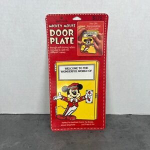 Hallmark Mickey Mouse Door Welcome Plate Personalized Name Decor Vintage Retro